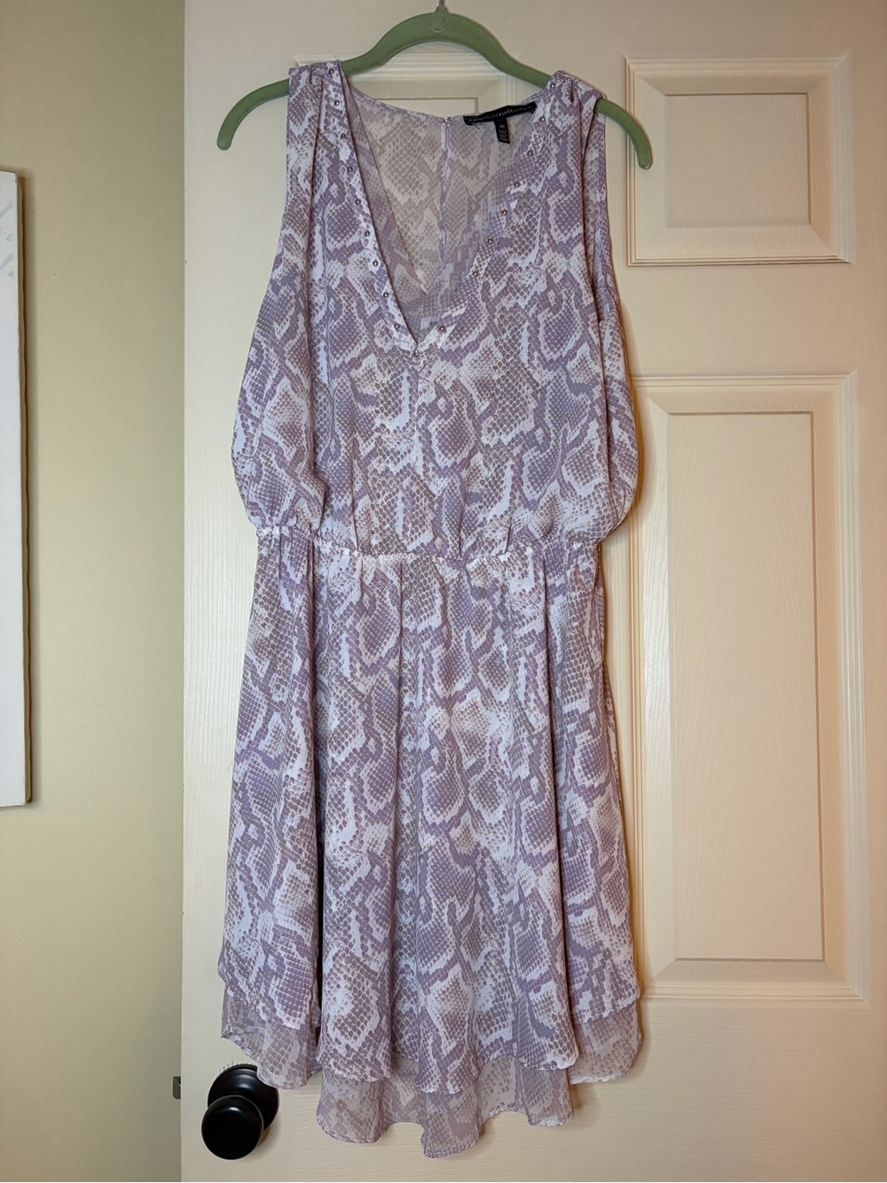LOFT Sleeveless Lavender Snake-Print Women's Dress